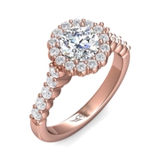 FlyerFit 18K Pink Gold Channel and Shared Prong Engagement Ring